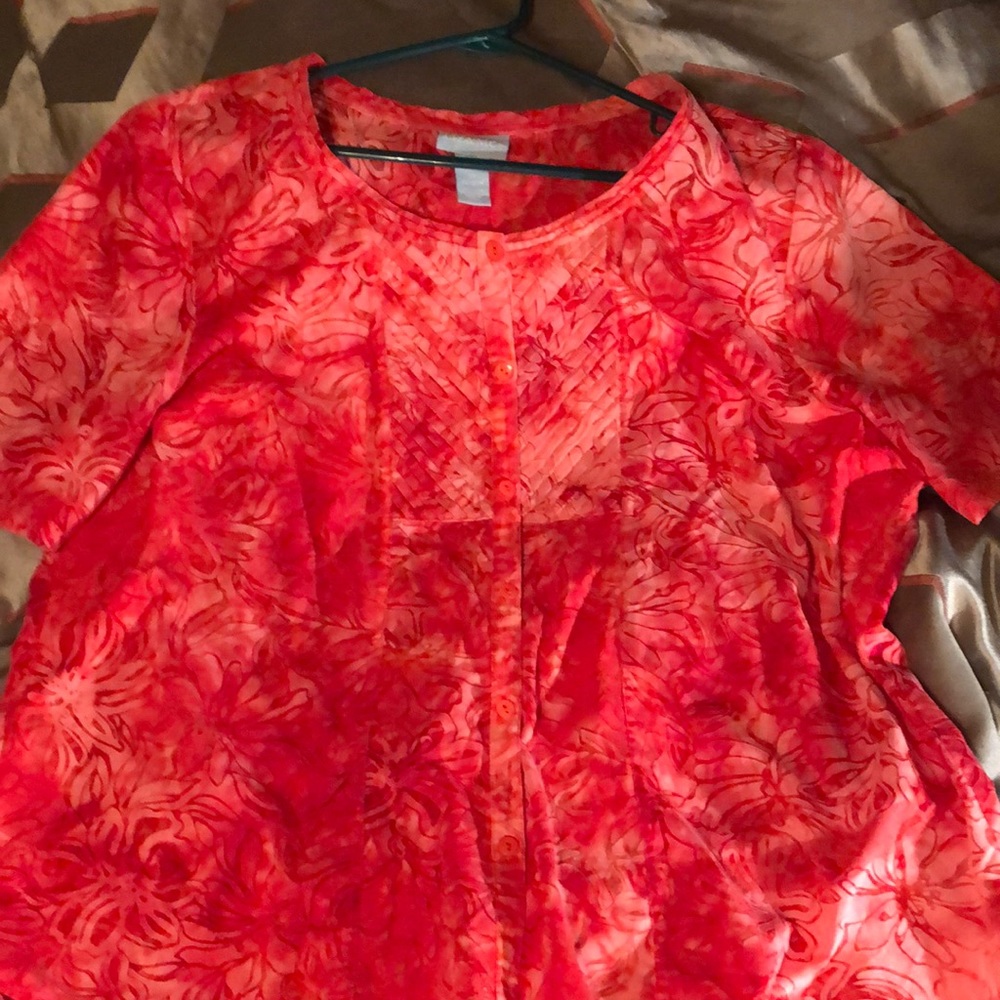 🌻2/$10 LIZ&ME PLUS BUTTON UP BLOUSE